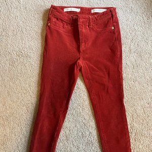 Anthropologie High Rise Skinny Corduroy Auburn Pants
